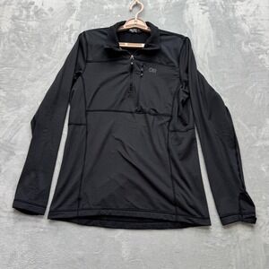 Outdoor Research Vigor Shirt Mens M Black 1/4 Zip Long Sleeve Grid Back Fleece